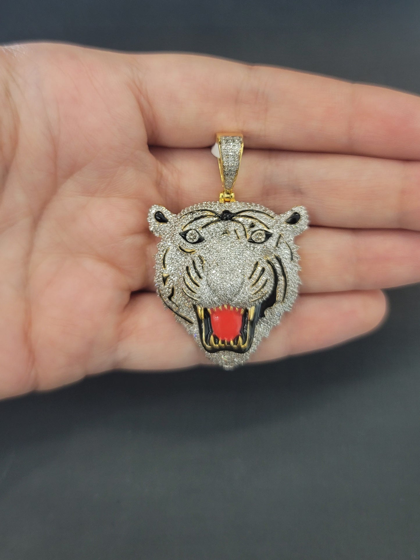 Diamond Tiger Pendant