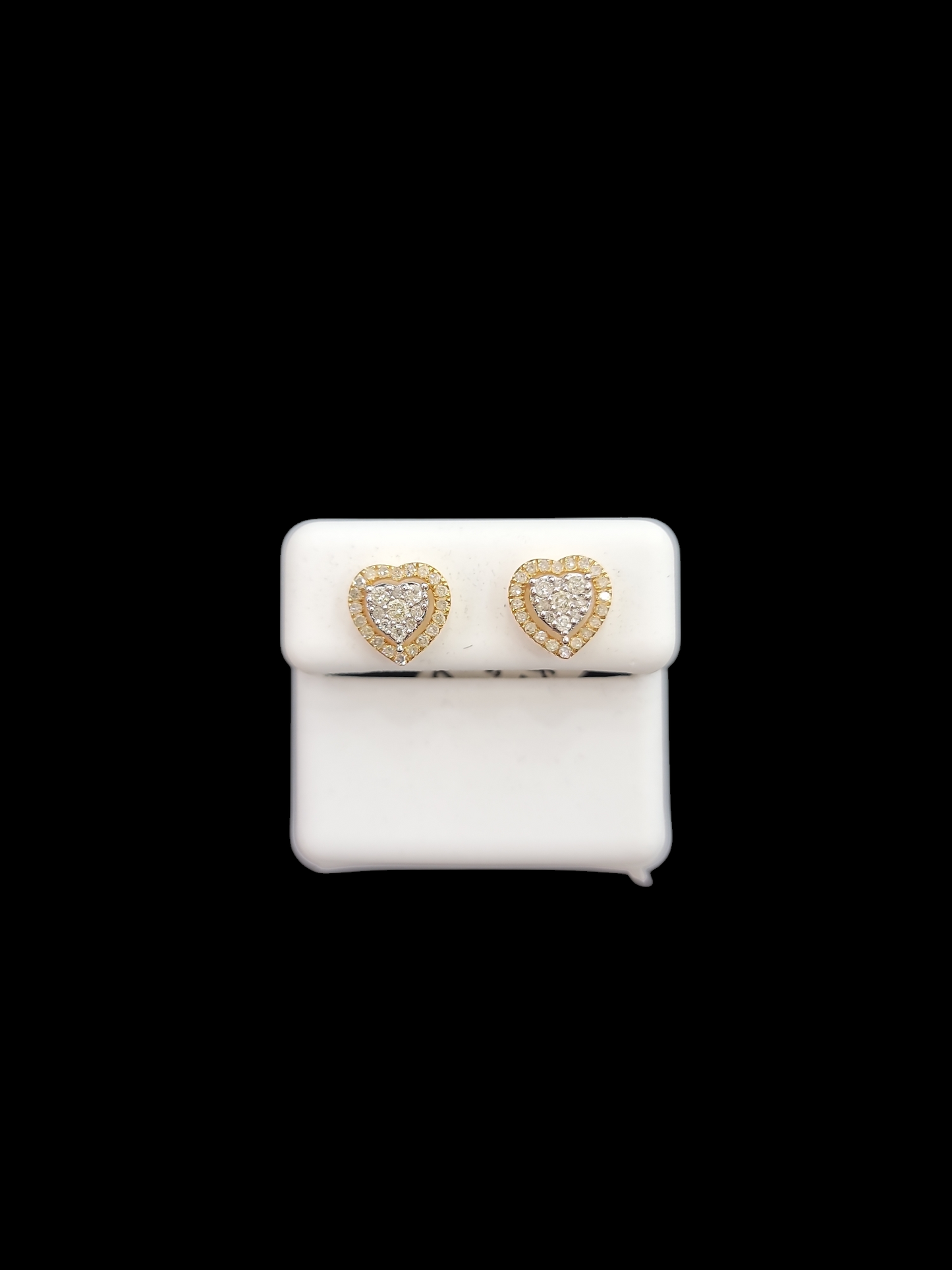 Diamond Heart Pendant, Earring and Gold Chain Set