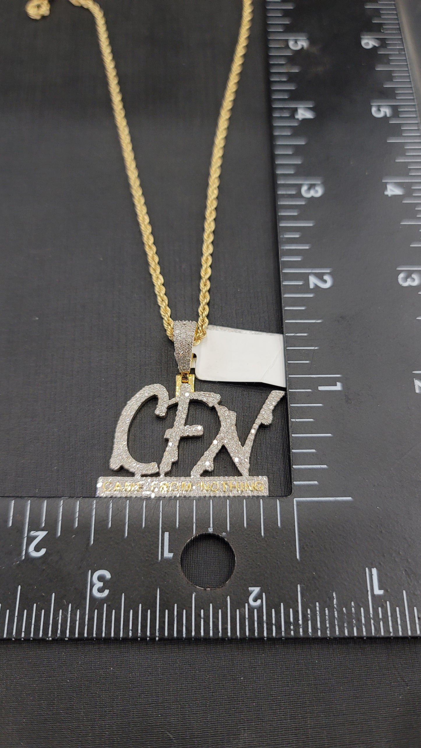 Chain and Diamond CFN Pendant Set