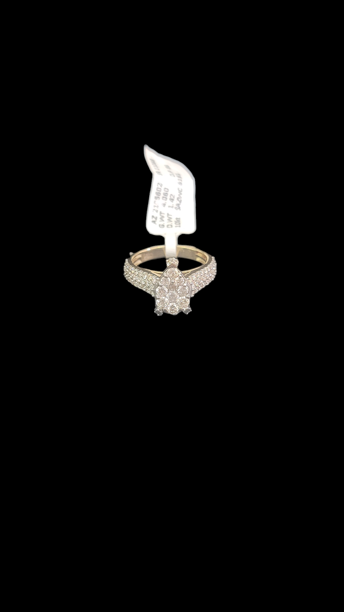 Ladies Diamond Tear Drop Ring